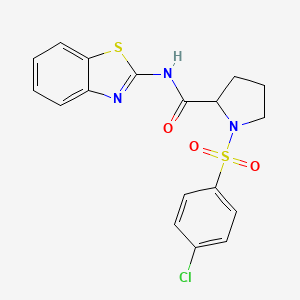 molecular formula C18H16ClN3O3S2 B4047439 N-1,3-benzothiazol-2-yl-1-[(4-chlorophenyl)sulfonyl]prolinamide 