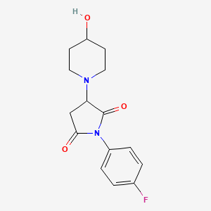 1-(4-Fluorophenyl)-3-(4-hydroxypiperidin-1-yl)pyrrolidine-2,5-dione