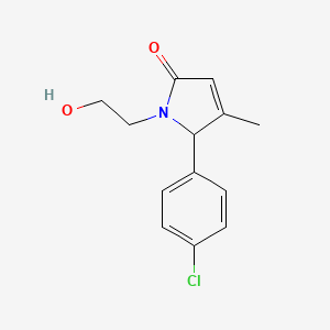 molecular formula C13H14ClNO2 B4047457 2-(4-chlorophenyl)-1-(2-hydroxyethyl)-3-methyl-2H-pyrrol-5-one 