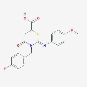 3-(4-fluorobenzyl)-2-[(4-methoxyphenyl)imino]-4-oxo-1,3-thiazinane-6-carboxylic acid