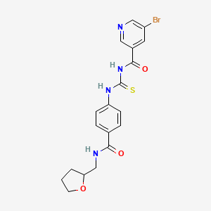 molecular formula C19H19BrN4O3S B4047479 5-bromo-N-{[(4-{[(tetrahydro-2-furanylmethyl)amino]carbonyl}phenyl)amino]carbonothioyl}nicotinamide 