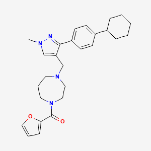 1-{[3-(4-cyclohexylphenyl)-1-methyl-1H-pyrazol-4-yl]methyl}-4-(2-furoyl)-1,4-diazepane