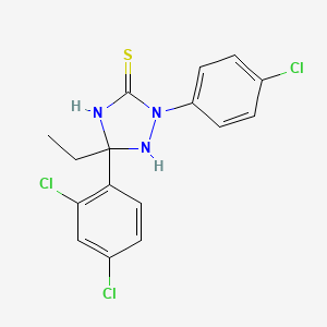 2-(4-chlorophenyl)-5-(2,4-dichlorophenyl)-5-ethyl-1,2,4-triazolidine-3-thione