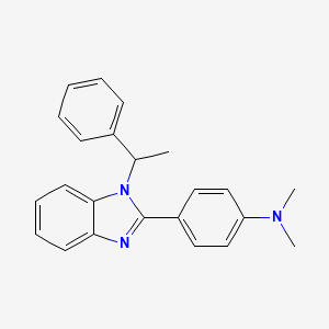 molecular formula C23H23N3 B4047514 N,N-DIMETHYL-4-[1-(1-PHENYLETHYL)-1H-1,3-BENZODIAZOL-2-YL]ANILINE 