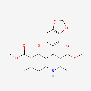 molecular formula C22H23NO7 B4047525 4-(1,3-苯并二氧杂环-5-基)-2,7-二甲基-5-氧代-1,4,5,6,7,8-六氢-3,6-喹啉二甲酯 