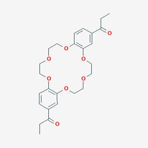molecular formula C26H32O8 B404754 1-(14-Propionyl-6,7,9,10,17,18,20,21-octahydrodibenzo[b,k][1,4,7,10,13,16]hexaoxacyclooctadecin-2-yl)-1-propanone 