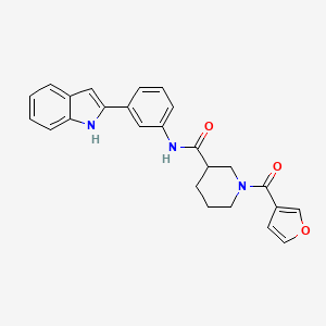 molecular formula C25H23N3O3 B4047549 1-(3-furoyl)-N-[3-(1H-indol-2-yl)phenyl]-3-piperidinecarboxamide 