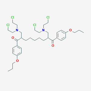 molecular formula C37H54Cl4N2O4 B404755 2,8-Bis[bis(2-chloroethyl)aminomethyl]-1,9-bis(4-propoxyphenyl)nonane-1,9-dione 