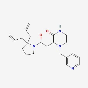 molecular formula C22H30N4O2 B4047571 3-[2-(2,2-diallyl-1-pyrrolidinyl)-2-oxoethyl]-4-(3-pyridinylmethyl)-2-piperazinone 