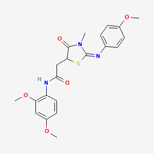 molecular formula C21H23N3O5S B4047573 N-(2,4-dimethoxyphenyl)-2-{2-[(4-methoxyphenyl)imino]-3-methyl-4-oxo-1,3-thiazolidin-5-yl}acetamide 