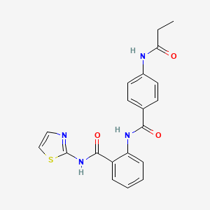 molecular formula C20H18N4O3S B4047578 2-{[4-(丙酰氨基)苯甲酰]氨基}-N-1,3-噻唑-2-基苯甲酰胺 