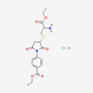 ethyl 4-{3-[(2-amino-3-ethoxy-3-oxopropyl)thio]-2,5-dioxo-1-pyrrolidinyl}benzoate hydrochloride