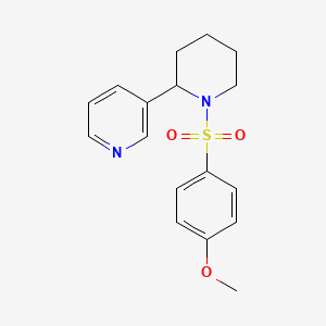 molecular formula C17H20N2O3S B4047589 3-{1-[(4-甲氧基苯基)磺酰基]-2-哌啶基}吡啶 