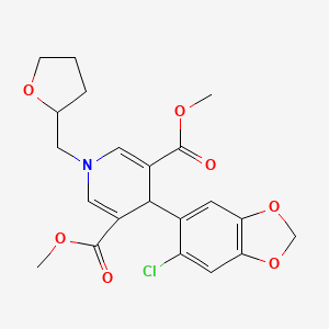 molecular formula C21H22ClNO7 B4047597 3,5-DIMETHYL 4-(6-CHLORO-2H-1,3-BENZODIOXOL-5-YL)-1-[(OXOLAN-2-YL)METHYL]-1,4-DIHYDROPYRIDINE-3,5-DICARBOXYLATE 