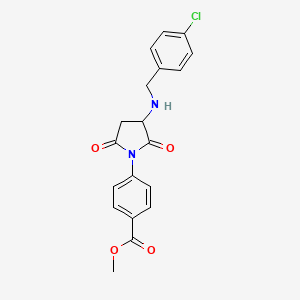 molecular formula C19H17ClN2O4 B4047609 Methyl 4-{3-[(4-chlorobenzyl)amino]-2,5-dioxopyrrolidin-1-yl}benzoate 