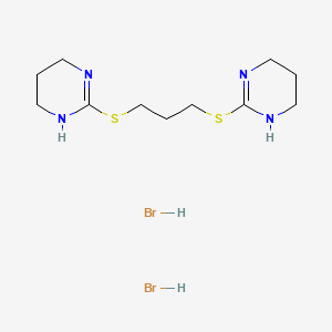 molecular formula C11H22Br2N4S2 B4047611 2-[3-(1,4,5,6-Tetrahydropyrimidin-2-ylsulfanyl)propylsulfanyl]-1,4,5,6-tetrahydropyrimidine;dihydrobromide 