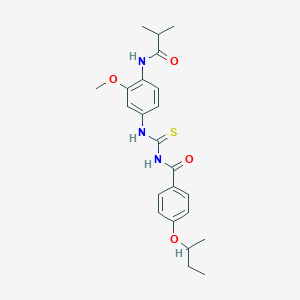 molecular formula C23H29N3O4S B4047616 4-sec-butoxy-N-({[4-(isobutyrylamino)-3-methoxyphenyl]amino}carbonothioyl)benzamide 