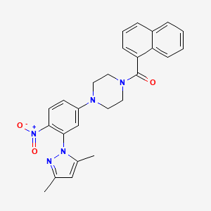 molecular formula C26H25N5O3 B4047633 1-[3-(3,5-dimethyl-1H-pyrazol-1-yl)-4-nitrophenyl]-4-(1-naphthoyl)piperazine 