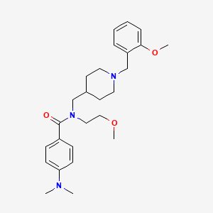 molecular formula C26H37N3O3 B4047646 4-(二甲氨基)-N-{[1-(2-甲氧基苄基)-4-哌啶基]甲基}-N-(2-甲氧基乙基)苯甲酰胺 