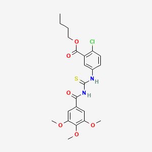 molecular formula C22H25ClN2O6S B4047661 2-氯-5-({[(3,4,5-三甲氧基苯甲酰)氨基]碳硫酰}氨基)苯甲酸丁酯 