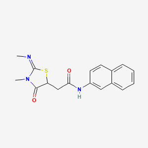 molecular formula C17H17N3O2S B4047695 2-[3-methyl-2-(methylimino)-4-oxo-1,3-thiazolidin-5-yl]-N-2-naphthylacetamide 