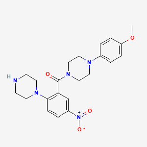 molecular formula C22H27N5O4 B4047698 1-(4-methoxyphenyl)-4-[5-nitro-2-(1-piperazinyl)benzoyl]piperazine 