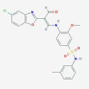 4-{[2-(5-chloro-1,3-benzoxazol-2-yl)-3-oxo-1-propenyl]amino}-3-methoxy-N-(3-methylphenyl)benzenesulfonamide