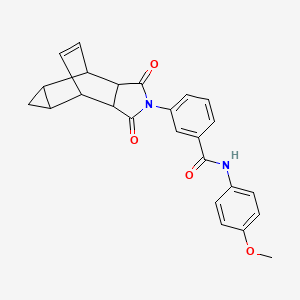 molecular formula C25H22N2O4 B4047706 3-(1,3-dioxooctahydro-4,6-ethenocyclopropa[f]isoindol-2(1H)-yl)-N-(4-methoxyphenyl)benzamide 