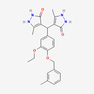 molecular formula C25H28N4O4 B4047764 4,4'-({3-ethoxy-4-[(3-methylbenzyl)oxy]phenyl}methylene)bis(3-methyl-1H-pyrazol-5-ol) 