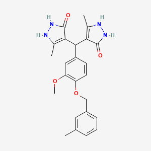 4,4'-({3-methoxy-4-[(3-methylbenzyl)oxy]phenyl}methylene)bis(3-methyl-1H-pyrazol-5-ol)