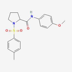 molecular formula C19H22N2O4S B4047775 N-(4-METHOXYPHENYL)-1-(4-METHYLBENZENESULFONYL)PYRROLIDINE-2-CARBOXAMIDE 