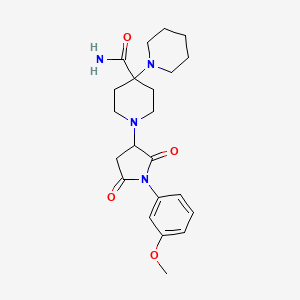 molecular formula C22H30N4O4 B4047795 1'-[1-(3-methoxyphenyl)-2,5-dioxo-3-pyrrolidinyl]-1,4'-bipiperidine-4'-carboxamide 