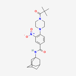 molecular formula C26H36N4O4 B4047802 N-1-adamantyl-4-[4-(2,2-dimethylpropanoyl)-1-piperazinyl]-3-nitrobenzamide 