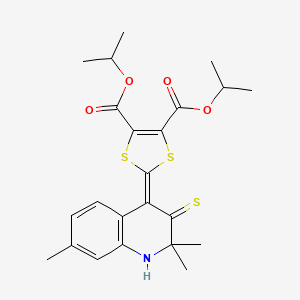 molecular formula C23H27NO4S3 B4047804 diisopropyl 2-(2,2,7-trimethyl-3-thioxo-2,3-dihydro-4(1H)-quinolinylidene)-1,3-dithiole-4,5-dicarboxylate 