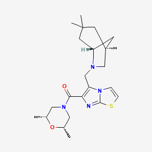 molecular formula C23H34N4O2S B4047820 6-{[(2R*,6S*)-2,6-二甲基-4-吗啉基]羰基}-5-{[(1S*,5R*)-1,3,3-三甲基-6-氮杂双环[3.2.1]辛-6-基]甲基}咪唑并[2,1-b][1,3]噻唑 