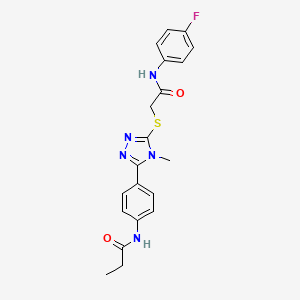 N-{4-[5-({2-[(4-fluorophenyl)amino]-2-oxoethyl}sulfanyl)-4-methyl-4H-1,2,4-triazol-3-yl]phenyl}propanamide