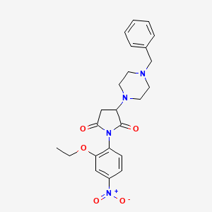 molecular formula C23H26N4O5 B4047854 3-(4-Benzylpiperazin-1-yl)-1-(2-ethoxy-4-nitrophenyl)pyrrolidine-2,5-dione 