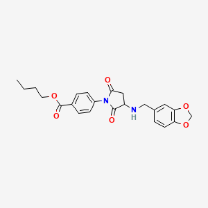 Butyl 4-{3-[(1,3-benzodioxol-5-ylmethyl)amino]-2,5-dioxopyrrolidin-1-yl}benzoate