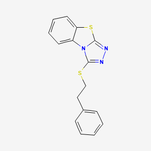 molecular formula C16H13N3S2 B4047865 3-[(2-phenylethyl)thio][1,2,4]triazolo[3,4-b][1,3]benzothiazole 