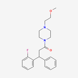 molecular formula C22H27FN2O2 B4047875 1-[3-(2-fluorophenyl)-3-phenylpropanoyl]-4-(2-methoxyethyl)piperazine 