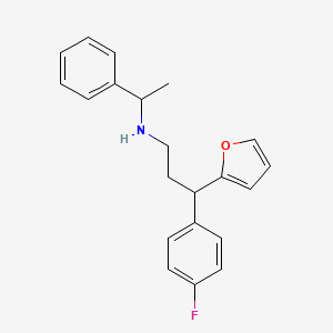 molecular formula C21H22FNO B4047905 3-(4-fluorophenyl)-3-(2-furyl)-N-(1-phenylethyl)-1-propanamine 