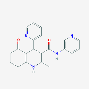 2-methyl-5-oxo-4-(2-pyridinyl)-N-3-pyridinyl-1,4,5,6,7,8-hexahydro-3-quinolinecarboxamide