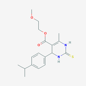 molecular formula C18H24N2O3S B4047932 2-Methoxyethyl 4-methyl-6-[4-(propan-2-yl)phenyl]-2-sulfanyl-1,6-dihydropyrimidine-5-carboxylate 