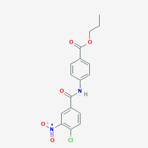 molecular formula C17H15ClN2O5 B404797 4-(4-Chloro-3-nitro-benzoylamino)-benzoic acid propyl ester 