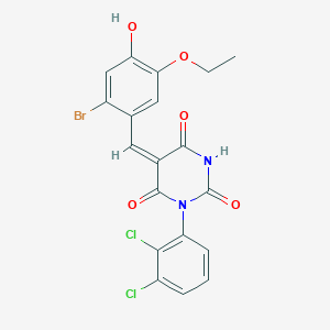 (5E)-5-(2-bromo-5-ethoxy-4-hydroxybenzylidene)-1-(2,3-dichlorophenyl)pyrimidine-2,4,6(1H,3H,5H)-trione