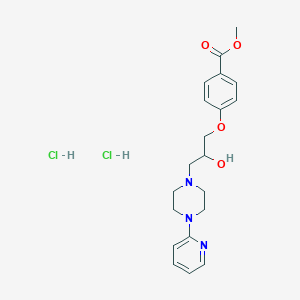 molecular formula C20H27Cl2N3O4 B4047980 甲基 4-{2-羟基-3-[4-(2-吡啶基)-1-哌嗪基]丙氧基}苯甲酸二盐酸盐 