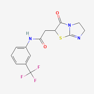 molecular formula C14H12F3N3O2S B4047996 2-{3-oxo-2H,3H,5H,6H-imidazo[2,1-b][1,3]thiazol-2-yl}-N-[3-(trifluoromethyl)phenyl]acetamide 