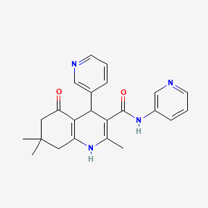 molecular formula C23H24N4O2 B4047999 2,7,7-trimethyl-5-oxo-N,4-di-3-pyridinyl-1,4,5,6,7,8-hexahydro-3-quinolinecarboxamide 