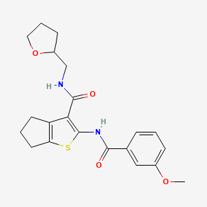 molecular formula C21H24N2O4S B4048002 2-[(3-甲氧基苯甲酰)氨基]-N-(四氢-2-呋喃基甲基)-5,6-二氢-4H-环戊[b]噻吩-3-甲酰胺 