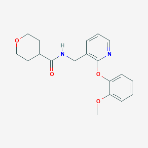 molecular formula C19H22N2O4 B4048023 N-{[2-(2-methoxyphenoxy)-3-pyridinyl]methyl}tetrahydro-2H-pyran-4-carboxamide 